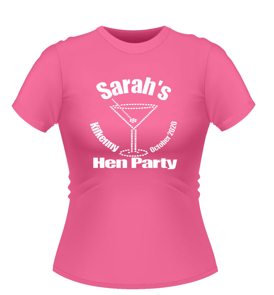 Bling Personalised Hen Party T Shirt