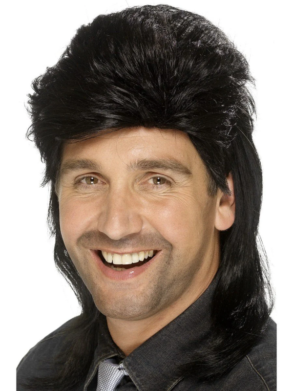 MULLET WIG, BLACK