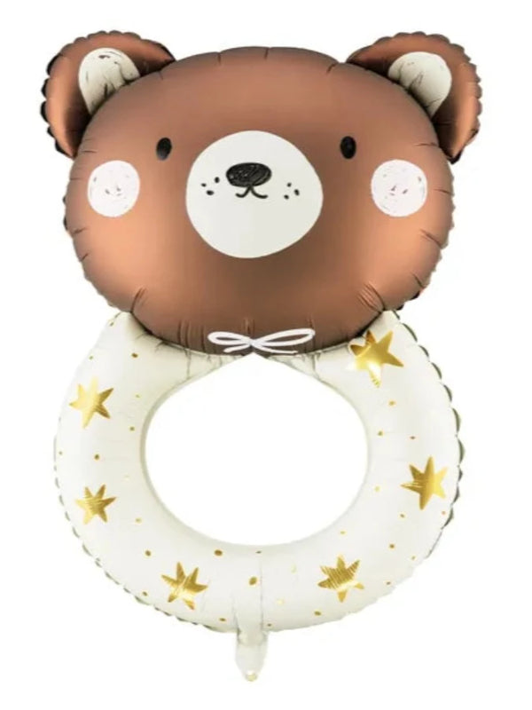 Foil balloon Teddy rattle, 61x88 cm, mix