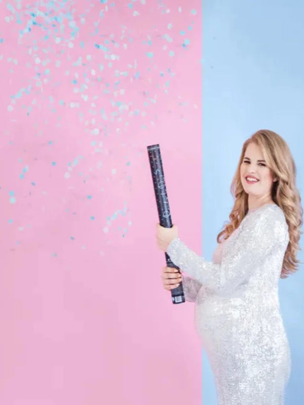 BLUE Gender reveal confetti cannon