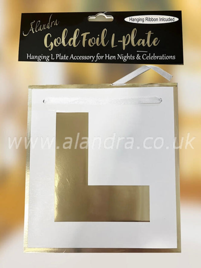 Gold Foil L Plate with Ribbon