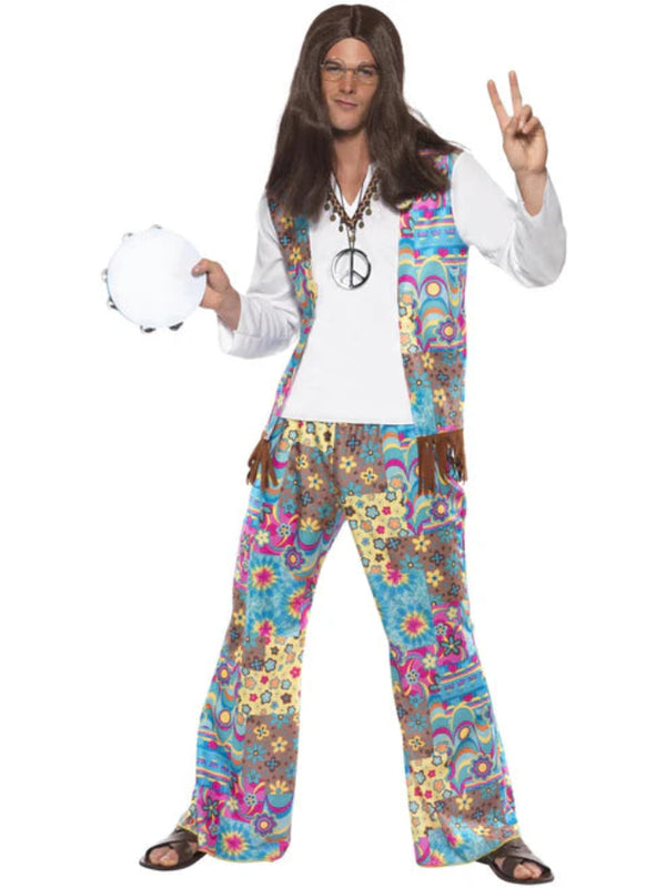 Groovy Hippie Costume, Multi-Coloured