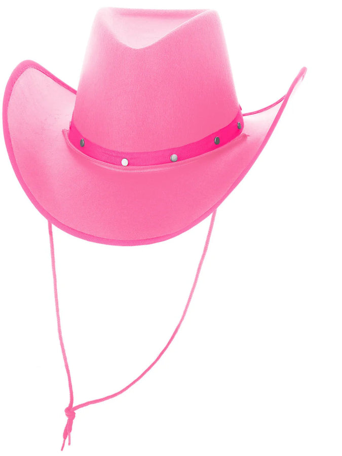 Hot Pink Cowboy Hat, Felt, with Cord