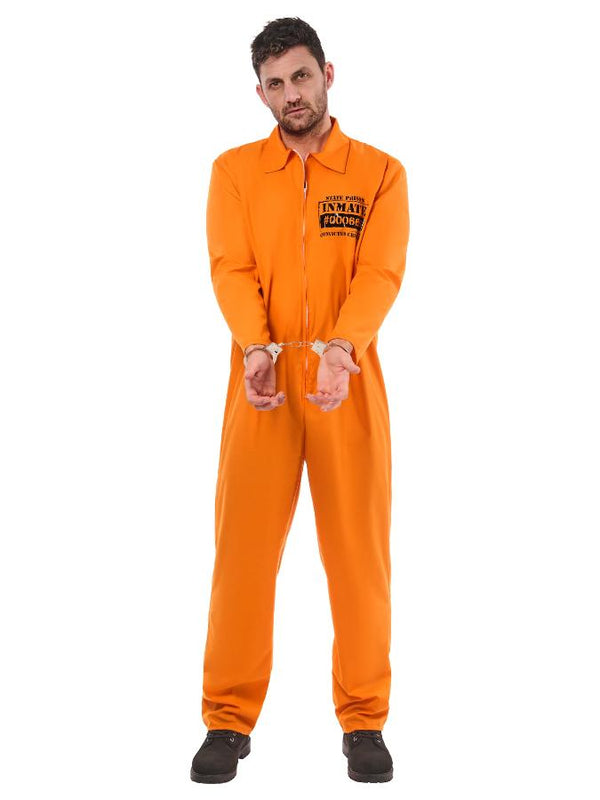 Orange Convict Boiler Suit and Hand Cuffs