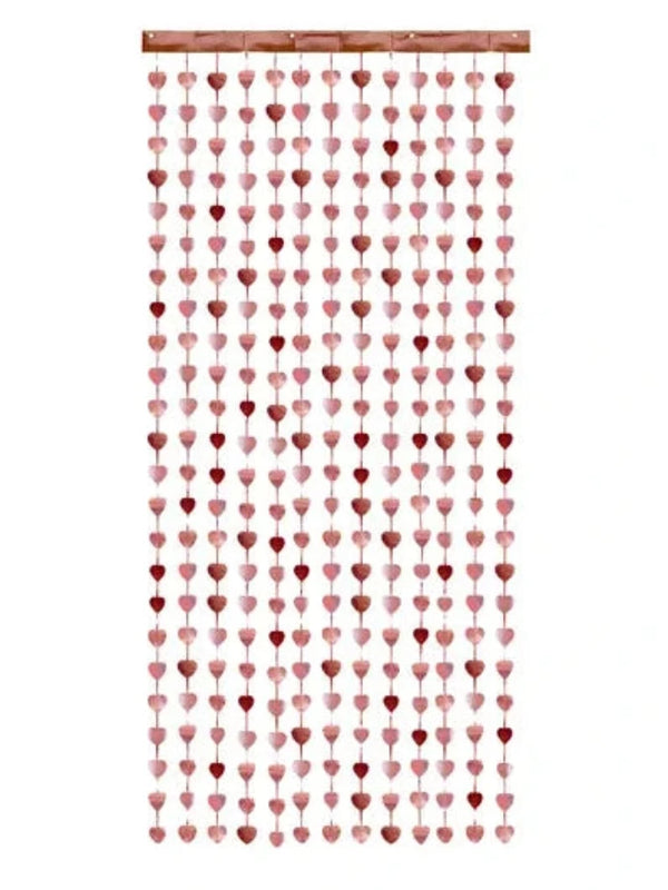 Party curtain - Hearts, rose gold, 100x245cm