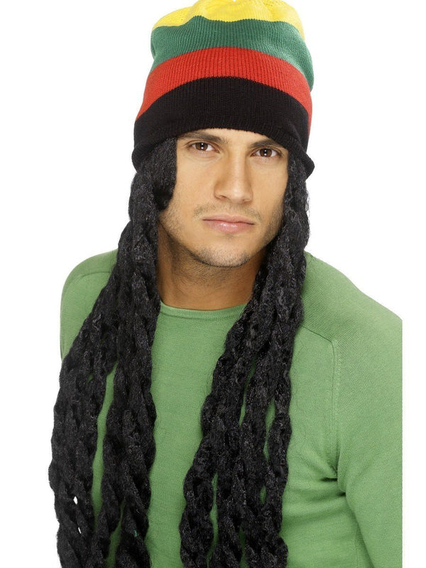 Rasta Hat, Black, with Long Deadlocks