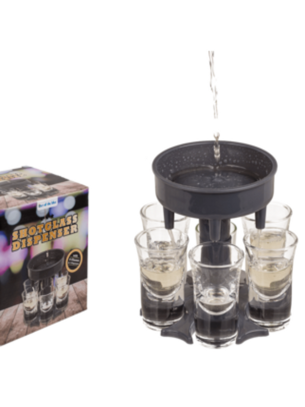 Shot Glass Dispenser, with 6 shot glasses,