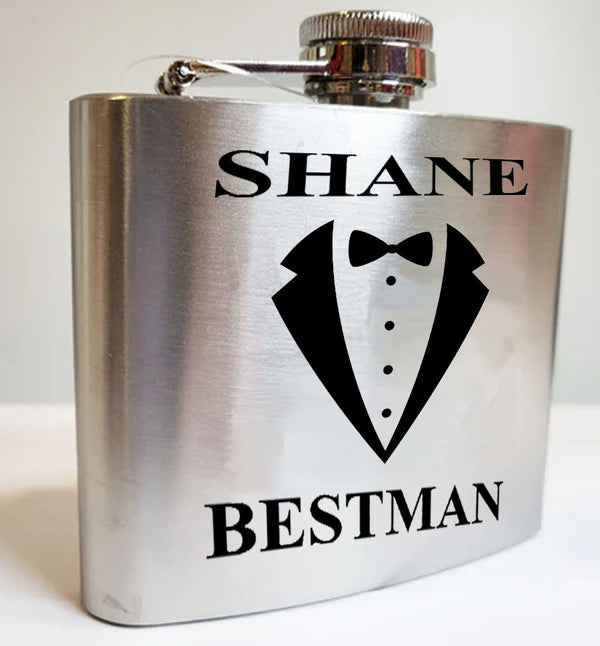 Personalised Hip Flask TUX Design