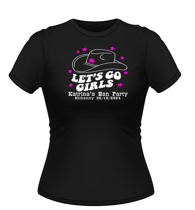 Lets go girls! Personalised Hen Party Tshirt