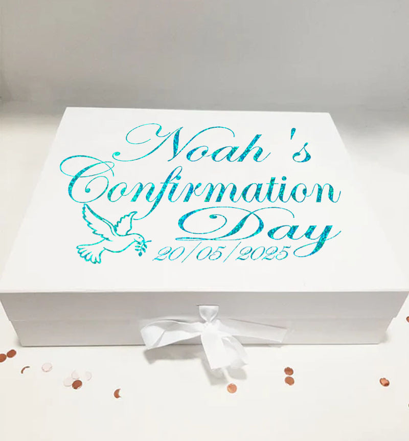 Luxury Personalised Confirmation Gift Box Dove Design