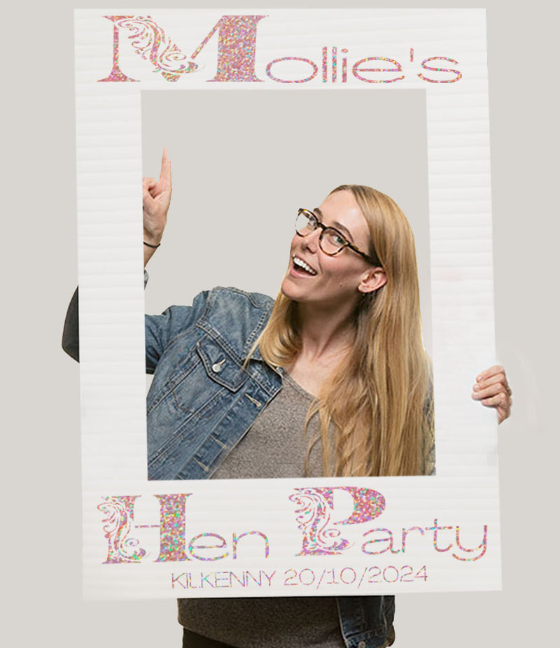 Personalised Floral font Hen Party Selfie Frame
