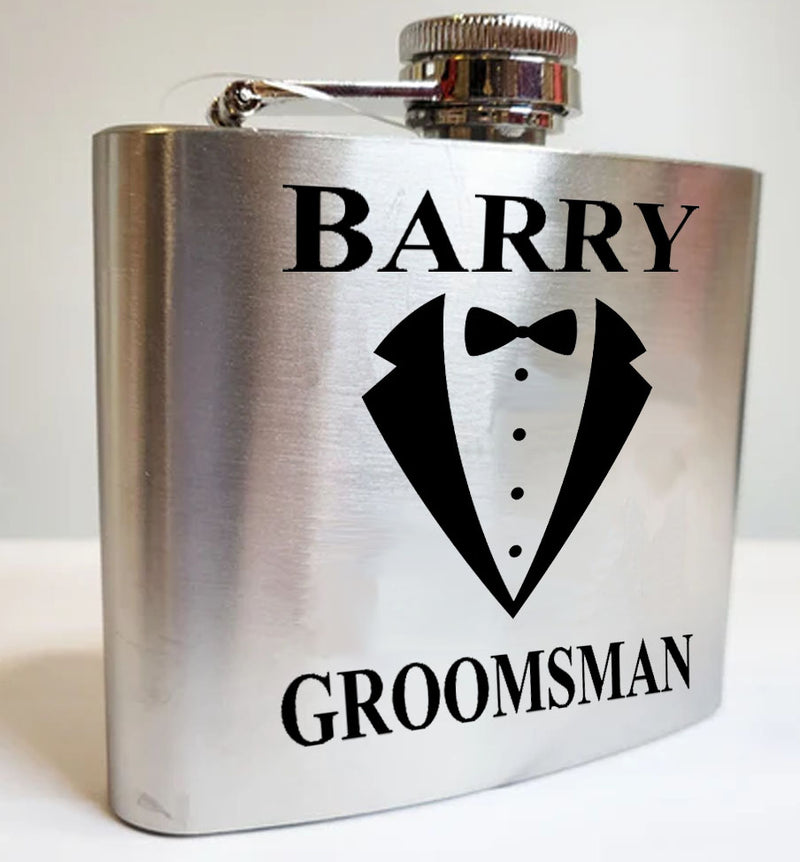 Personalised Hip Flask TUX Design