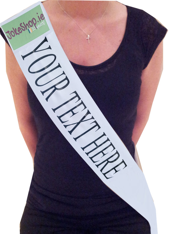 Personalised White Sash with Photo/Company Logo