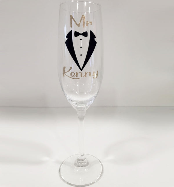 Groom MR Personalised champagne Glass