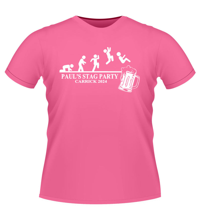 Fun Jump into Beer design Personalised Stag Party Tshirt