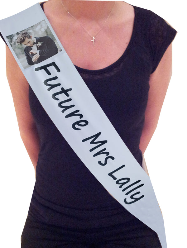 Personalised White Sash with PHOTO