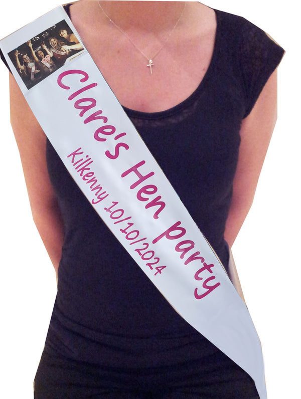 Personalised White Sash with PHOTO