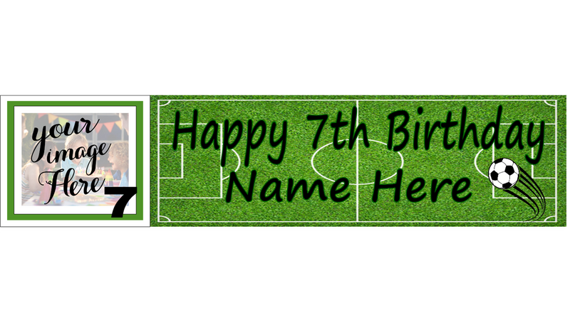 Personalised Fun Soccer theme Birthday Banner