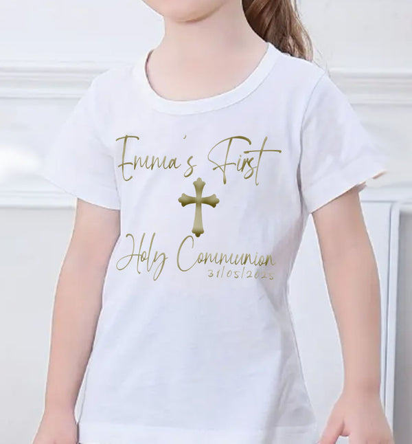 Personalised Holy Communion Tshirt Script design