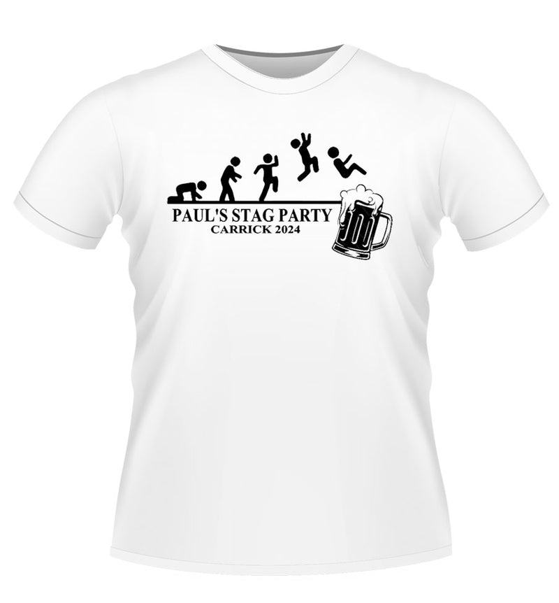 Fun Jump into Beer design Personalised Stag Party Tshirt