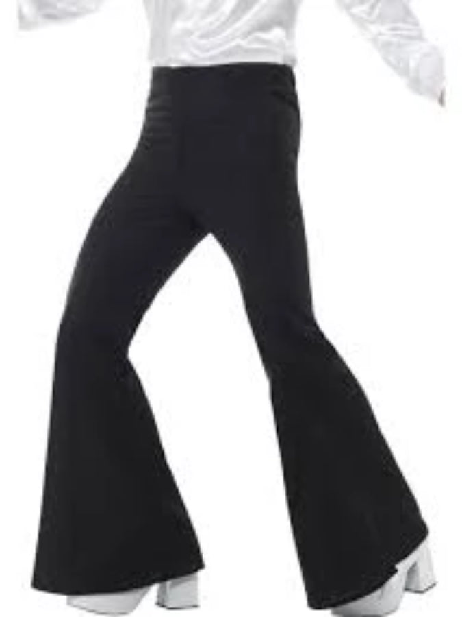 Flared Trousers, Mens, Black