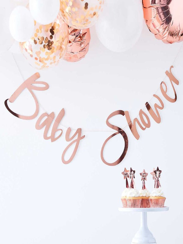 Rose Gold Baby Shower Bunting