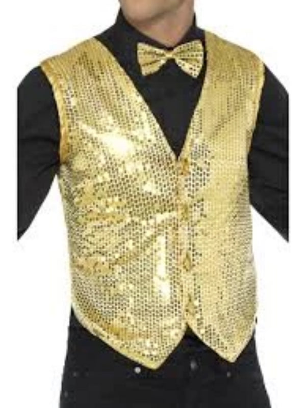 Sequin Waistcoat Gold