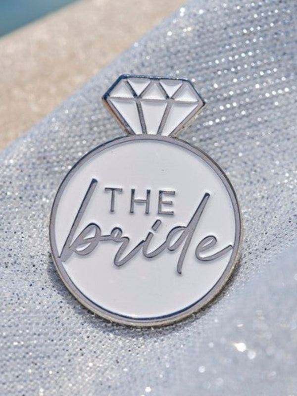 Silver Enamel Bride Hen Party Badge