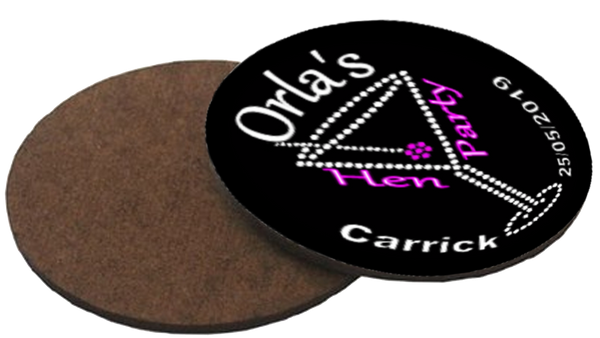 Black & Bling Personalised Hen Party coaster