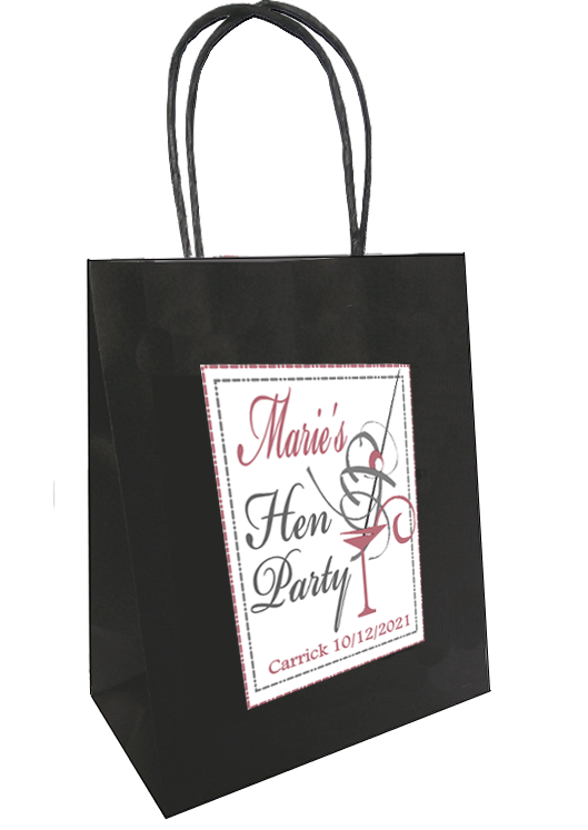 Personalised Cocktail Glass Design Hen Party Bag