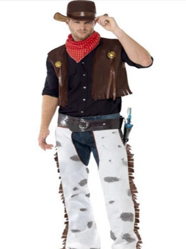 Cowboy Costume, Brown, with Waistcoat, Chaps