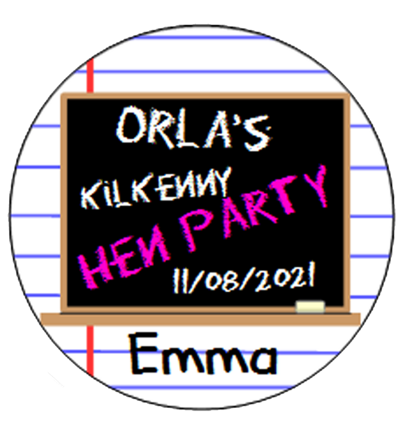 Hen Night Personalised School Theme Badge