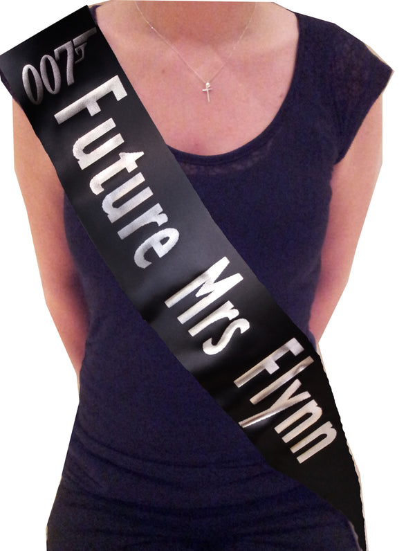 Personalised 007 Secret Agent Hen Party Sash